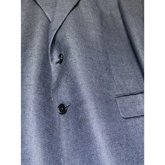 Brooks Brothers Blazer Silk Linen Wool Blend 2 Button Blue Men Size 44R